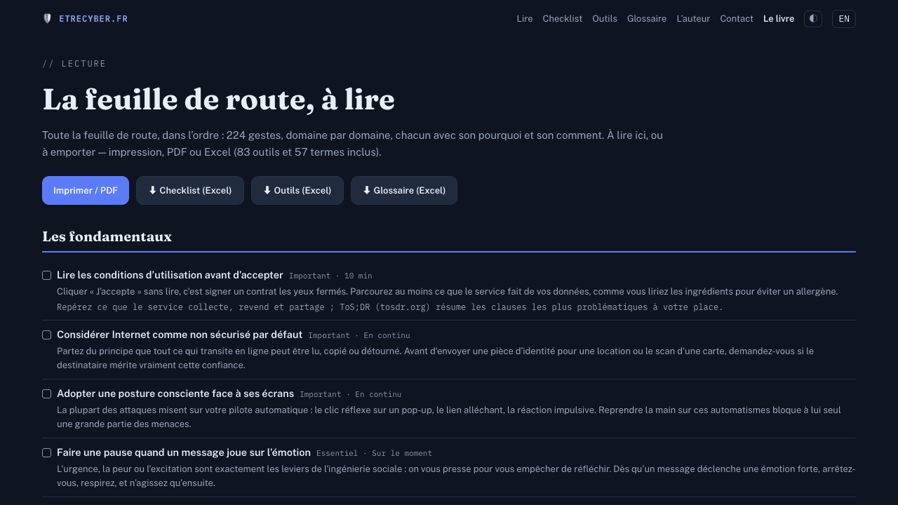 etrecyber.fr — the interactive cybersecurity roadmap